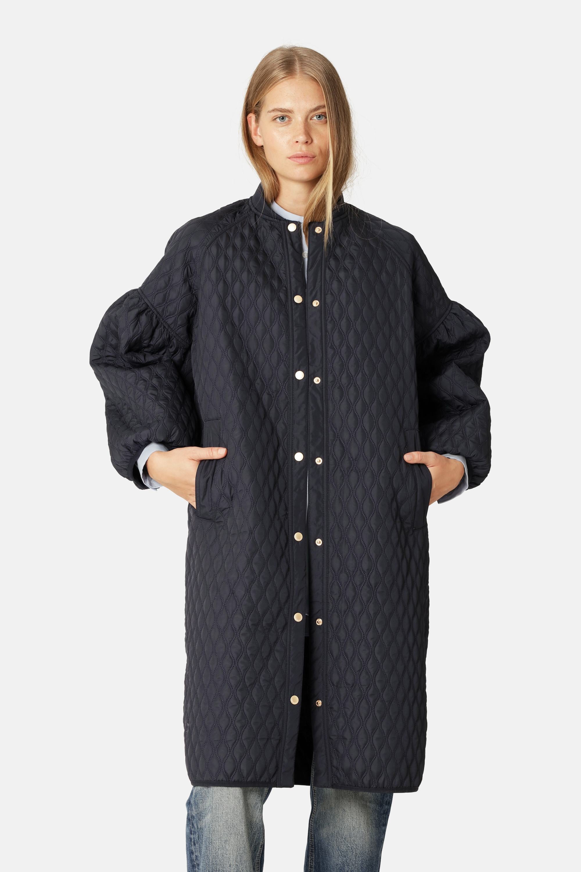 Chaqueta Acolchada Larga - Dark Indigo